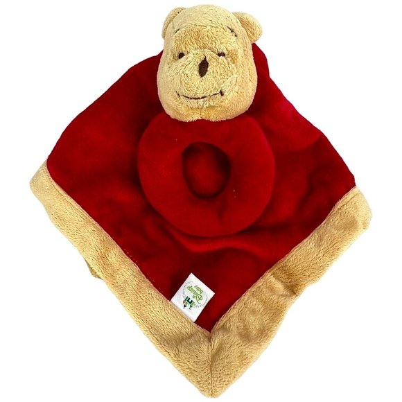 Disney Other - Disney Babies Winnie The Pooh Baby Lovey Plush Red Rattle Security Blanket Toy